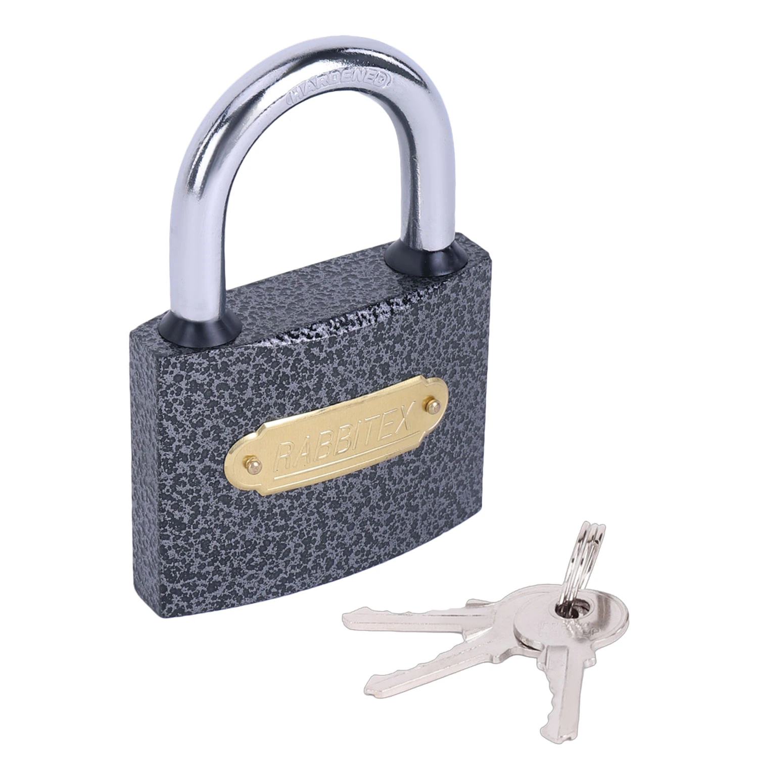 Замок навесной чугунный 75мм "Влагонепроницаемый", полимерное покрытие, 3 ключа, RABBITEX